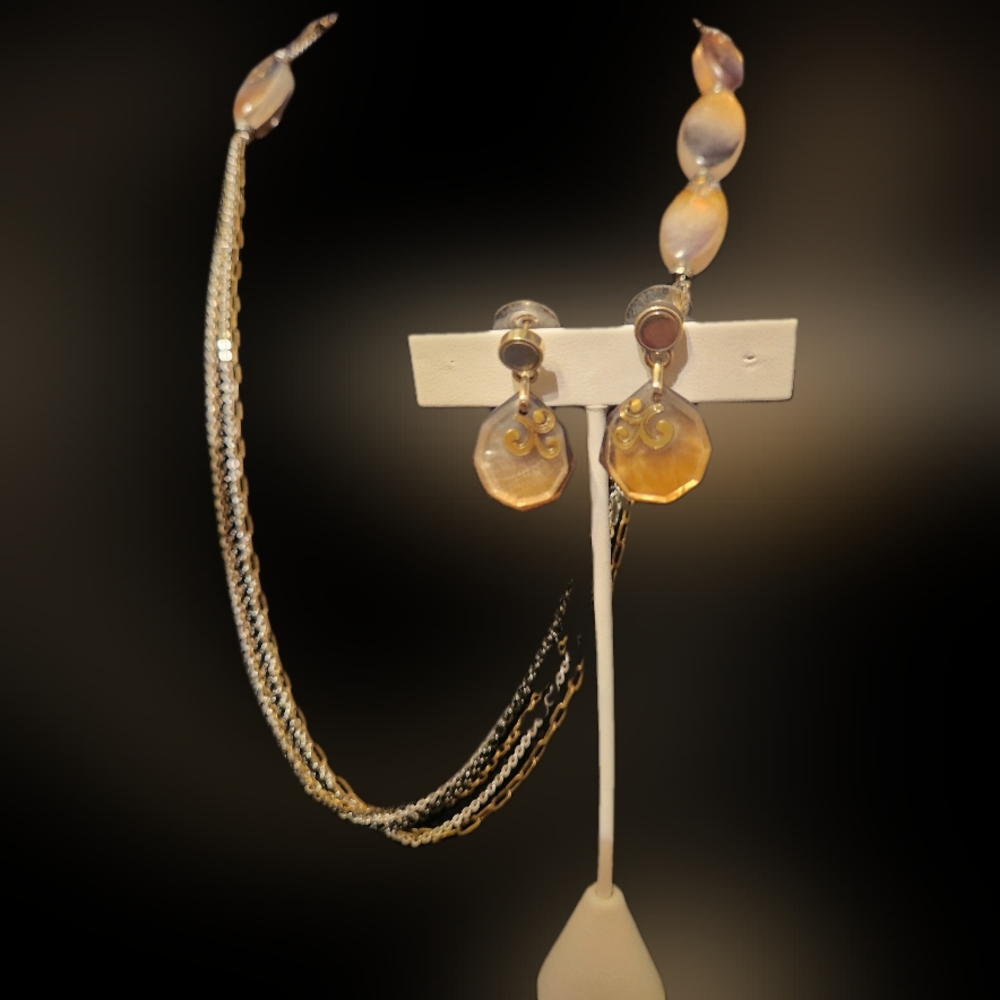 Brighton Retired 3 PC Jewlery set in a beautiful Amber color - Picture 6 of 11